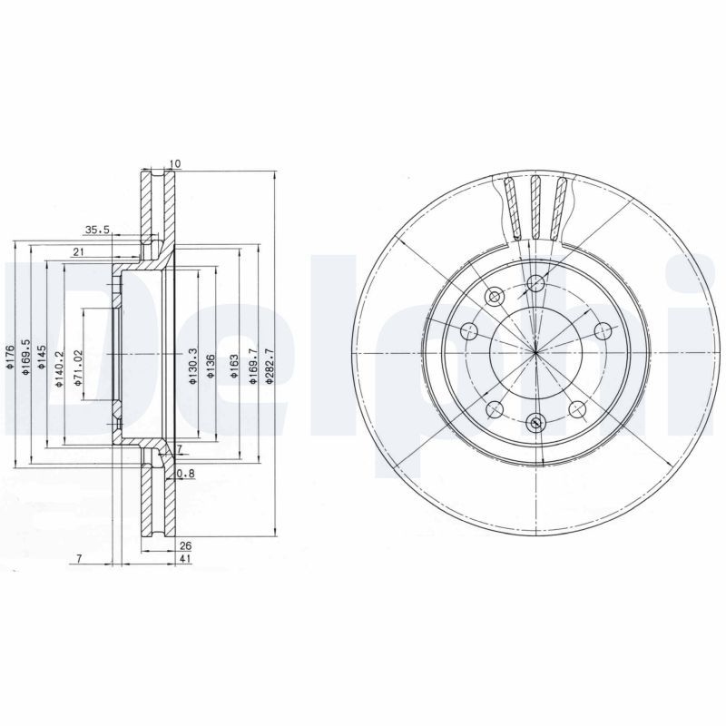 2x DELPHI Bremsscheibe