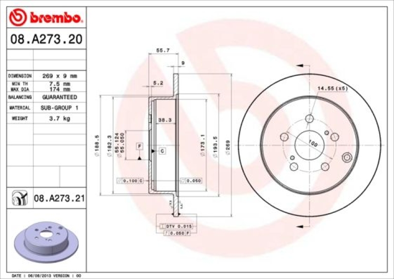 2x BREMBO Brake Disc PRIME LINE - UV Coated