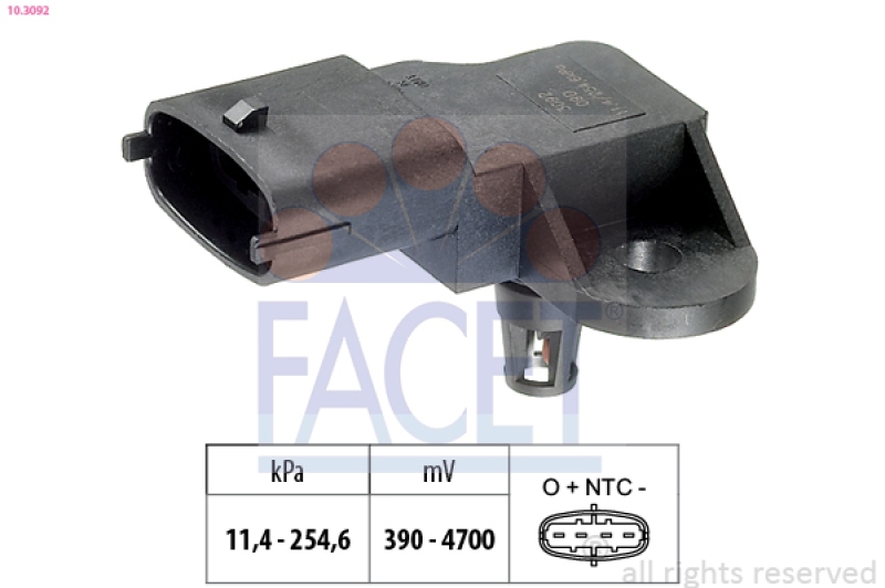 FACET Air Pressure Sensor, height adaptation Made in Italy - OE Equivalent