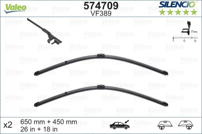 VALEO Wiper Blade SILENCIO FLAT BLADE SET