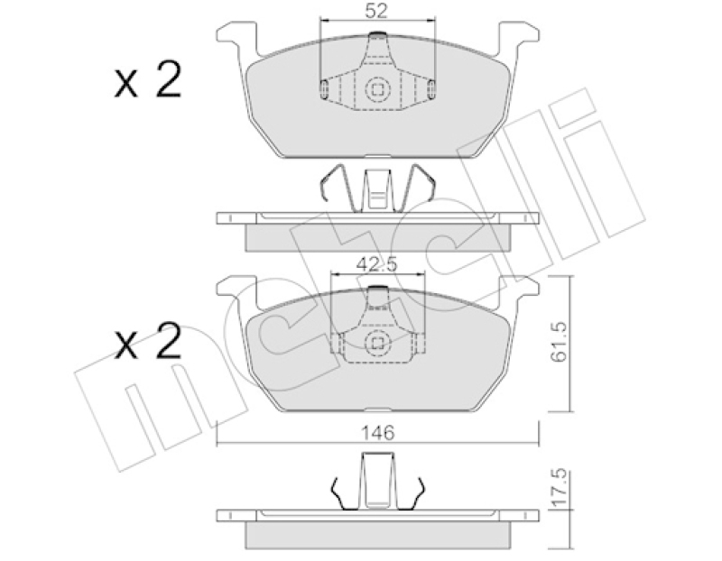 METELLI Bremsbelagsatz, Scheibenbremse