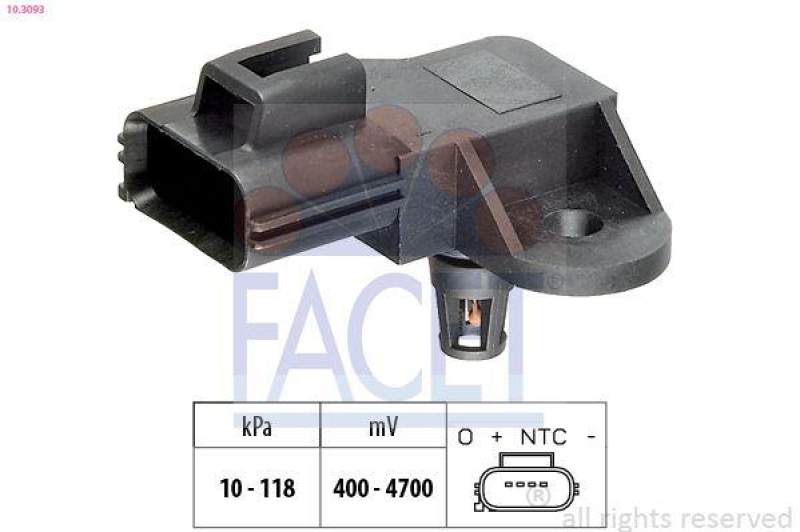 FACET Air Pressure Sensor, height adaptation Made in Italy - OE Equivalent