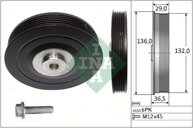 INA Belt Pulley Set, crankshaft