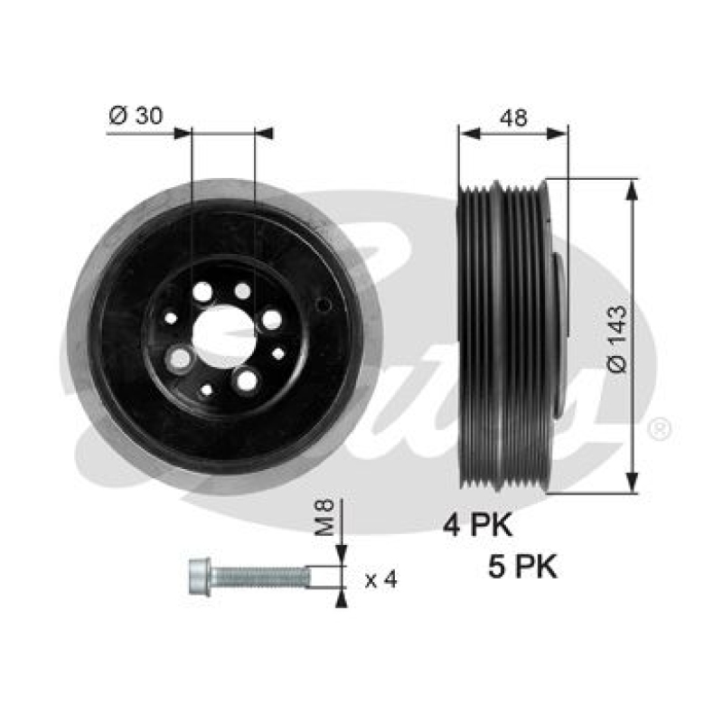 GATES Belt Pulley, crankshaft DriveAlign®