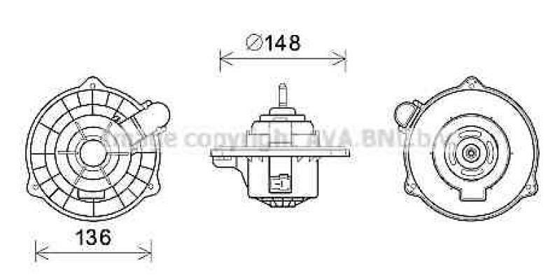 AVA QUALITY COOLING Electric Motor, interior blower