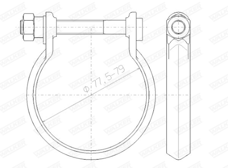 WALKER Clamp, exhaust system