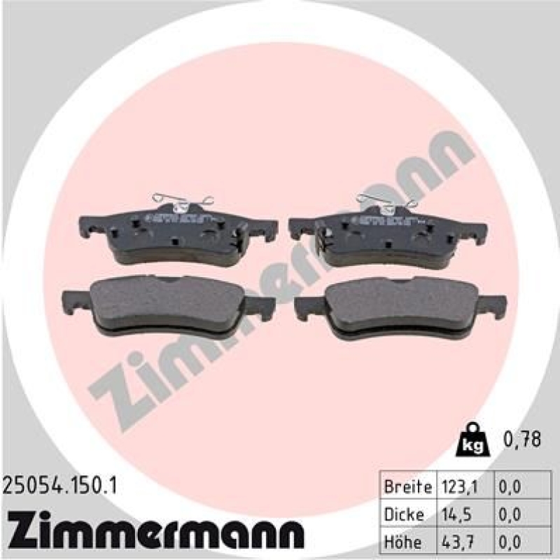 ZIMMERMANN Bremsbelagsatz, Scheibenbremse