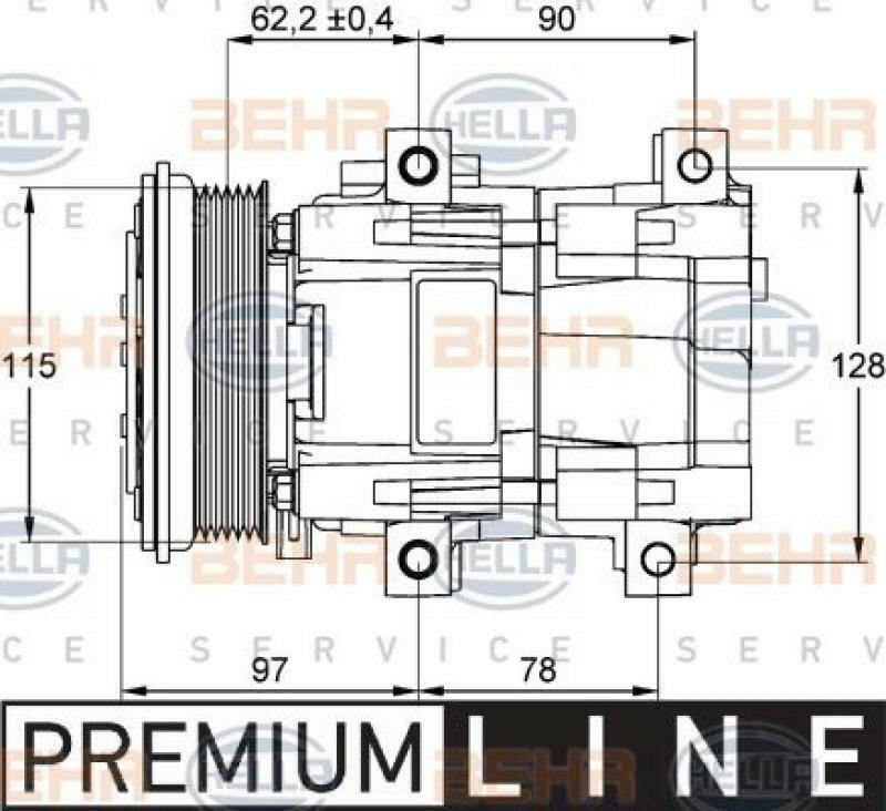 HELLA Kompressor, Klimaanlage BEHR HELLA SERVICE *** PREMIUM LINE ***