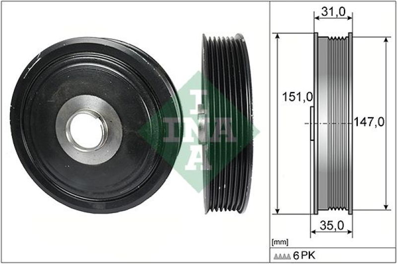 INA Belt Pulley, crankshaft