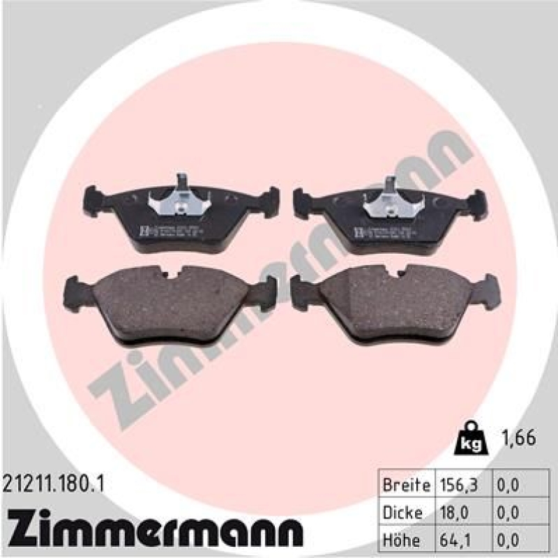 ZIMMERMANN Brake Pad Set, disc brake