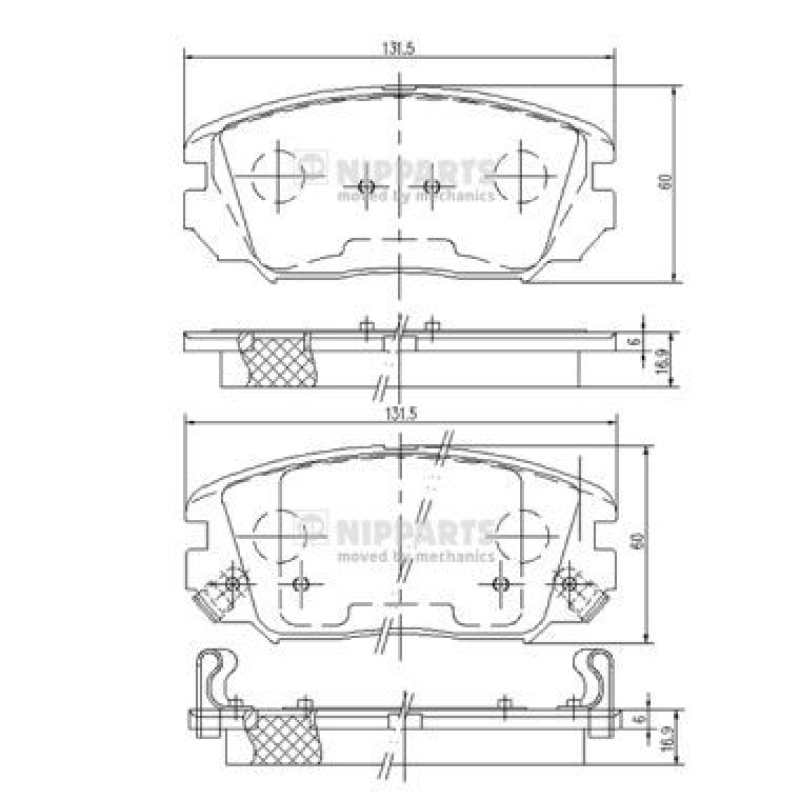 NIPPARTS Brake Pad Set, disc brake