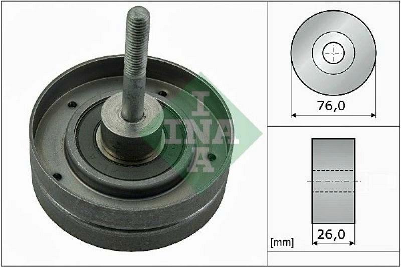 INA Deflection/Guide Pulley, v-ribbed belt