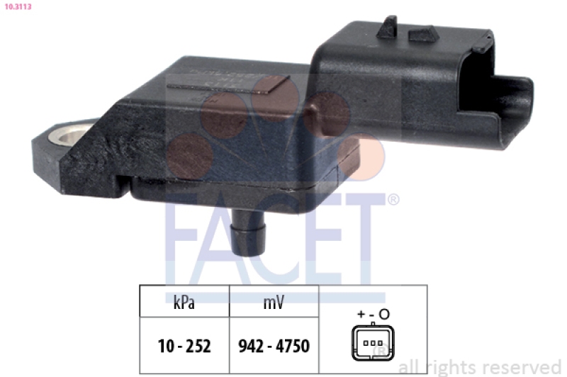 FACET Air Pressure Sensor, height adaptation Made in Italy - OE Equivalent