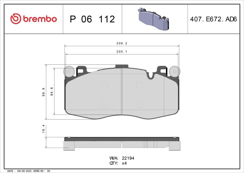 BREMBO Brake Pad Set, disc brake PRIME LINE