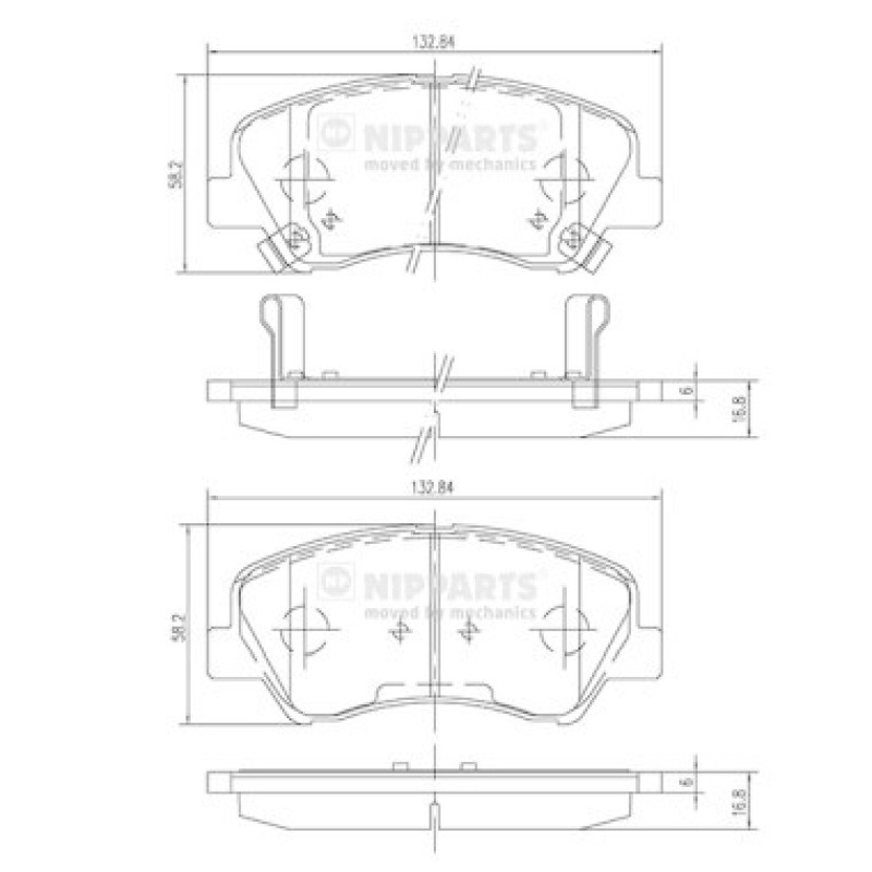 NIPPARTS Brake Pad Set, disc brake