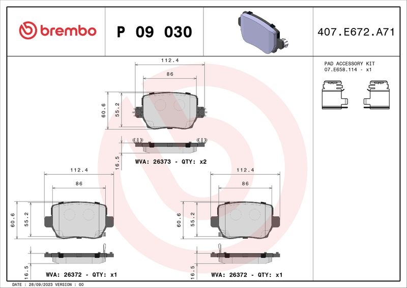 BREMBO Bremsbelagsatz, Scheibenbremse PRIME LINE