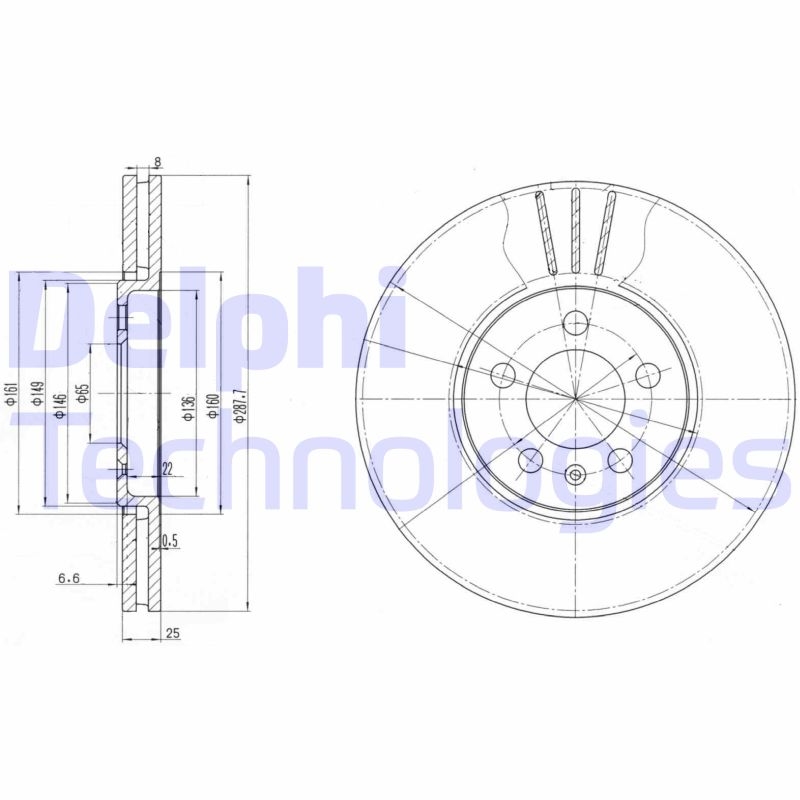 2x DELPHI Bremsscheibe