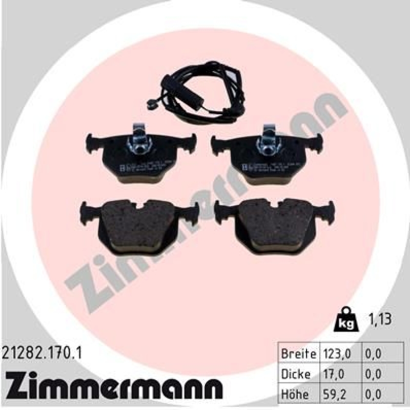 ZIMMERMANN Brake Pad Set, disc brake