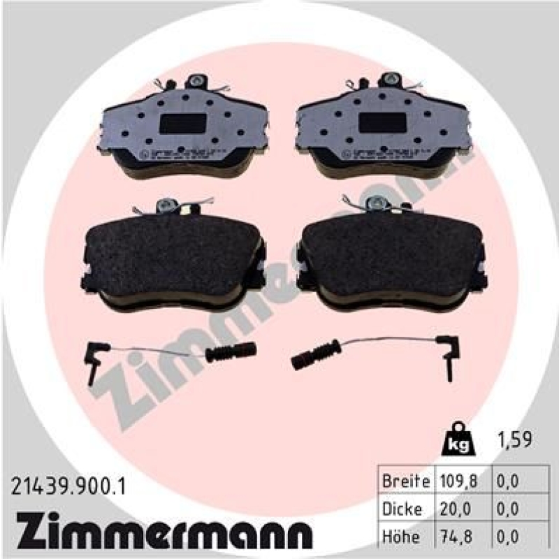 ZIMMERMANN Bremsbelagsatz, Scheibenbremse rd:z