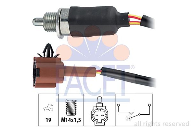 FACET Switch, reverse light Made in Italy - OE Equivalent