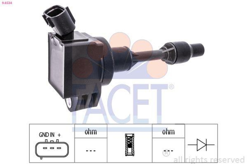 FACET Ignition Coil Made in Italy - OE Equivalent