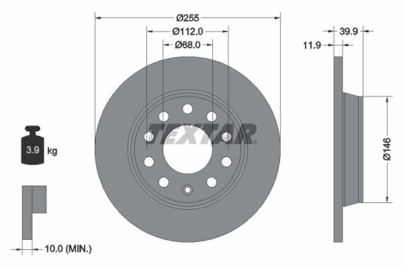 2x TEXTAR Bremsscheibe PRO