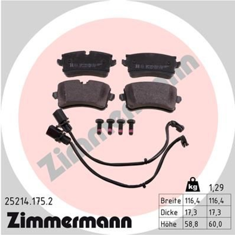 ZIMMERMANN Brake Pad Set, disc brake