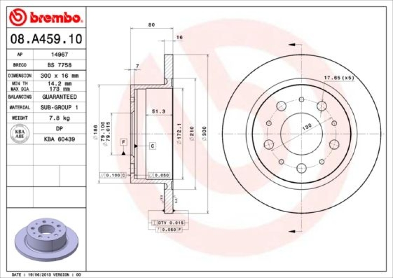 2 BREMBO BREMSSCHEIBEN Ø300mm + BREMSBELÃ„GE HINTEN passend für CITROEN JUMPER