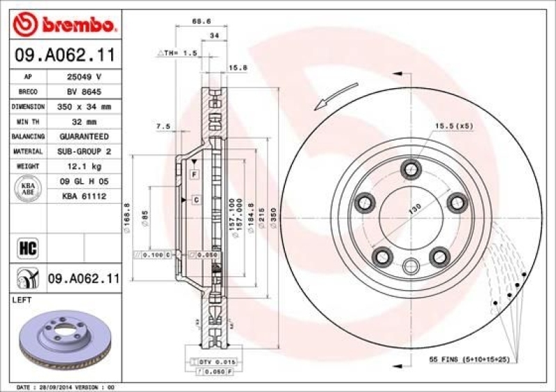 BREMBO BREMSSCHEIBEN + BREMBO BREMSBELÄGE