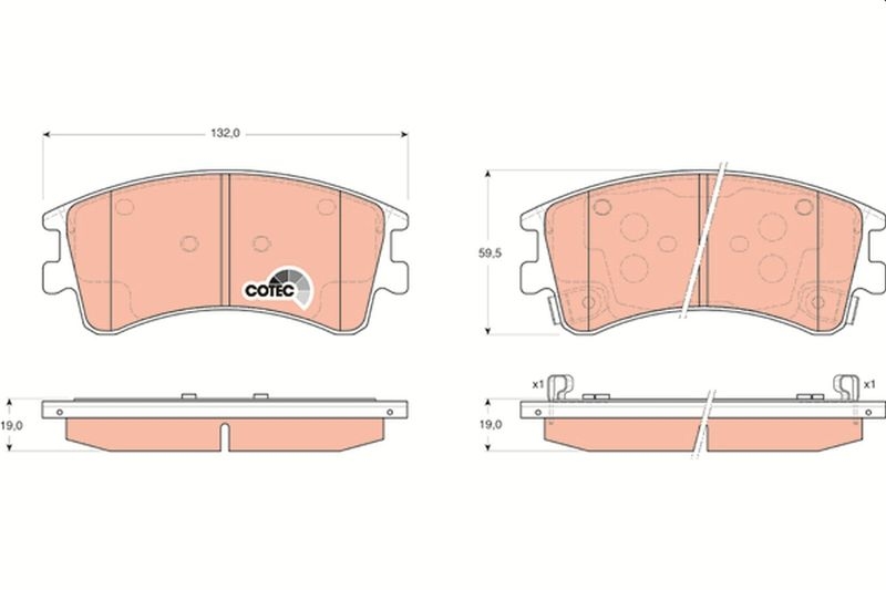 TRW Brake Pad Set, disc brake COTEC