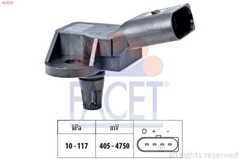 FACET Air Pressure Sensor, height adaptation Made in Italy - OE Equivalent