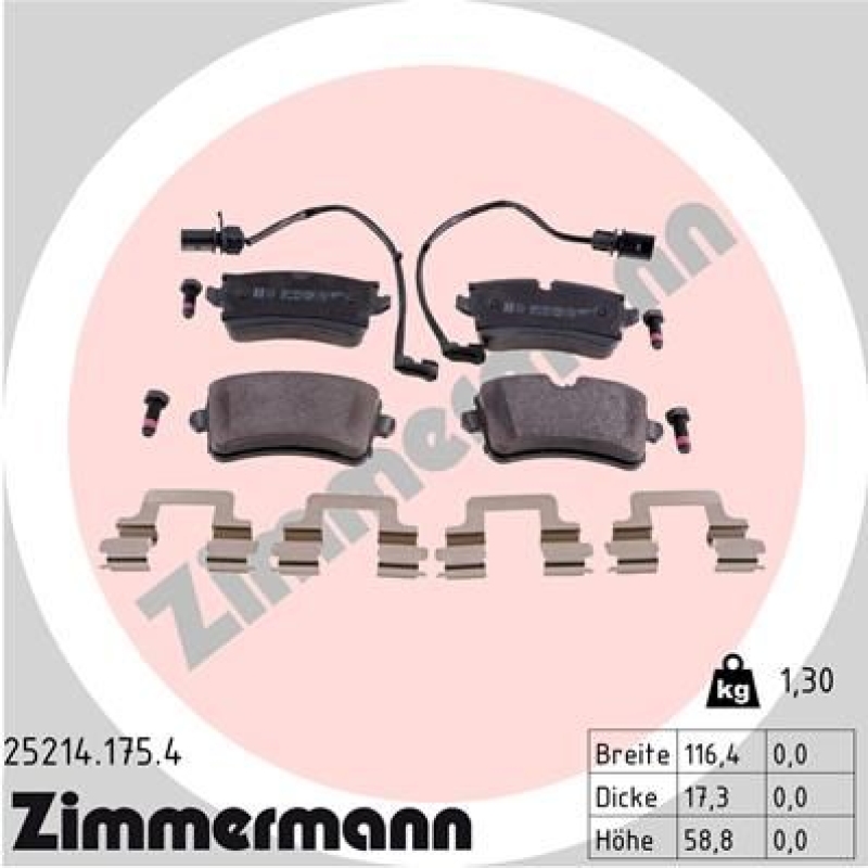 ZIMMERMANN Brake Pad Set, disc brake