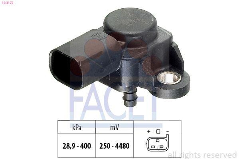 FACET Air Pressure Sensor, height adaptation Made in Italy - OE Equivalent