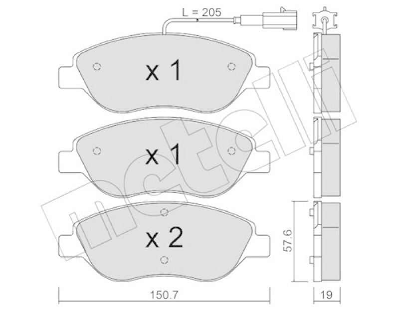 METELLI Brake Pad Set, disc brake