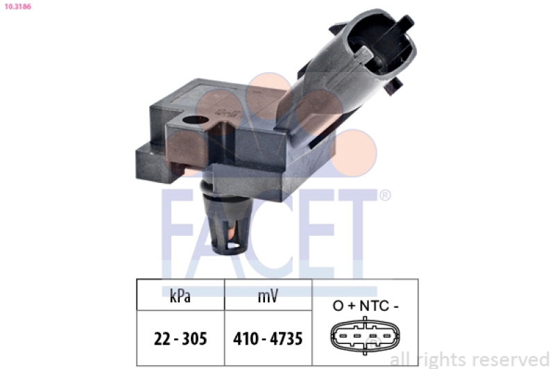 FACET Luftdrucksensor, Höhenanpassung Made in Italy - OE Equivalent