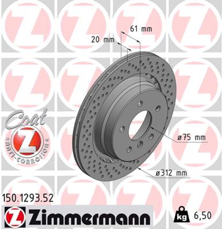 ZIMMERMANN Brake Disc SPORT BRAKE DISC COAT Z