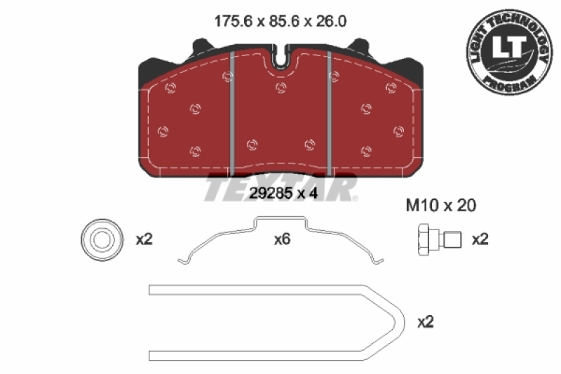 TEXTAR Bremsbelagsatz, Scheibenbremse Lightweight Technology