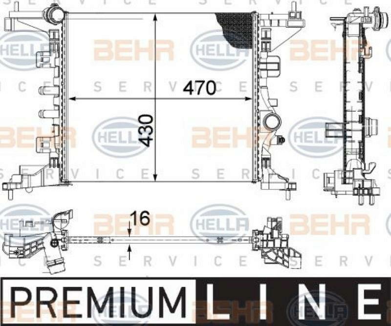 HELLA Radiator, engine cooling BEHR HELLA SERVICE *** PREMIUM LINE ***