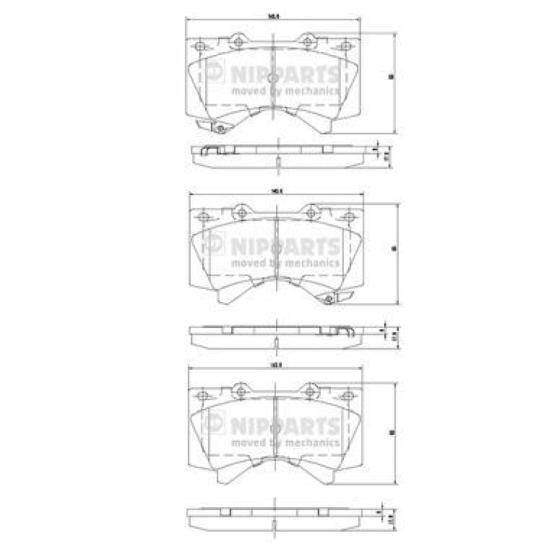 NIPPARTS Brake Pad Set, disc brake