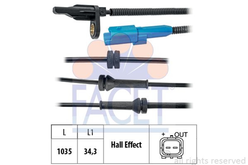 FACET Sensor, wheel speed Made in Italy - OE Equivalent