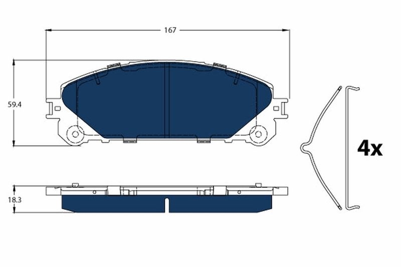 TRW Bremsbelagsatz, Scheibenbremse ELECTRIC BLUE