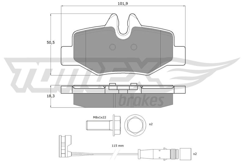 TOMEX Brakes Bremsbelagsatz, Scheibenbremse