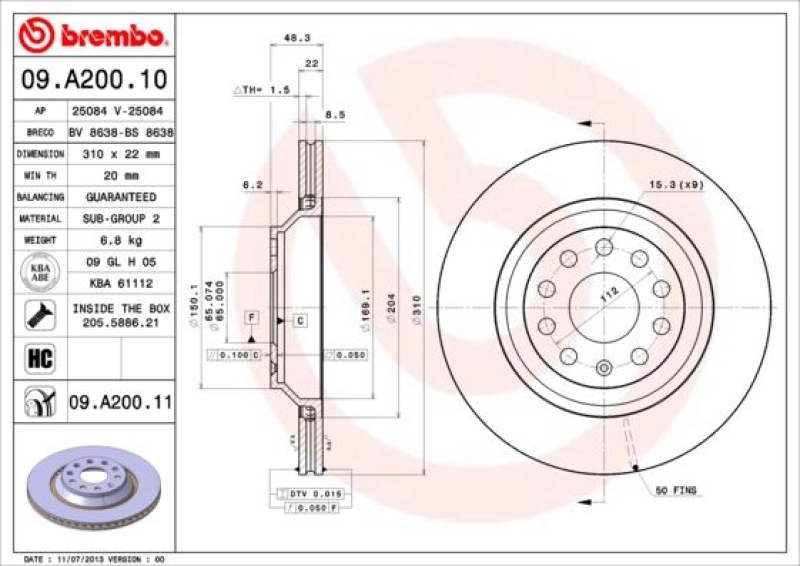 Brembo Bremsscheiben + Bremsbeläge Vorne Hinten passend für VW Golf Audi Skoda