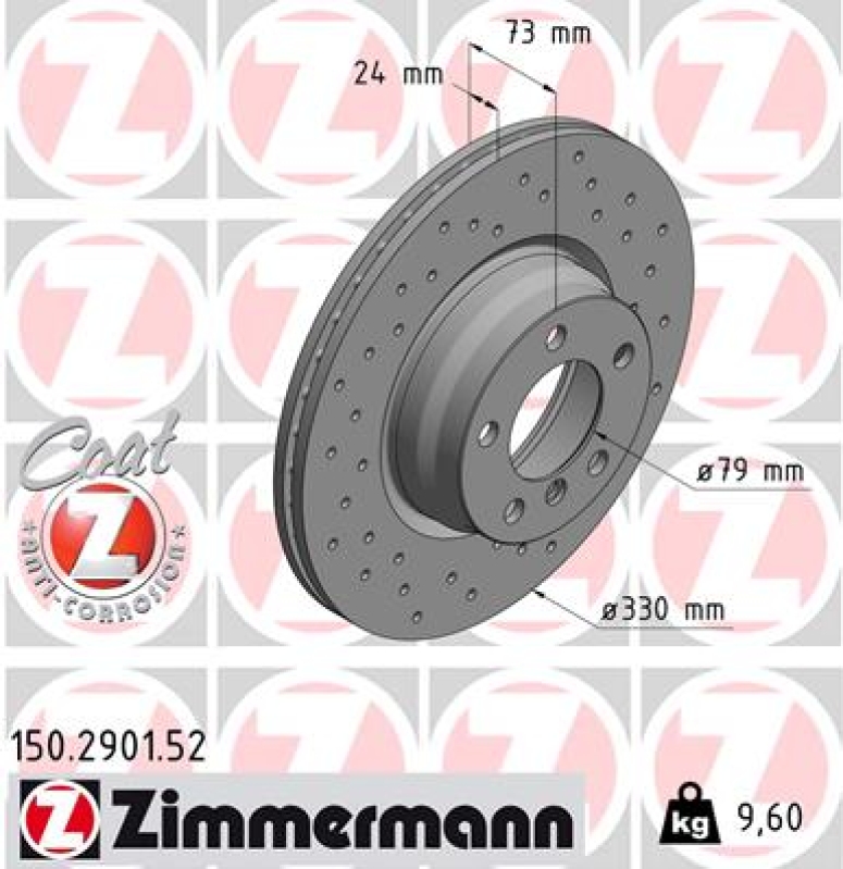 2x ZIMMERMANN Bremsscheibe SPORT COAT Z