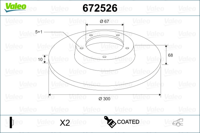 VALEO Bremsscheibe COATED