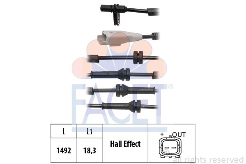 FACET Sensor, wheel speed Made in Italy - OE Equivalent