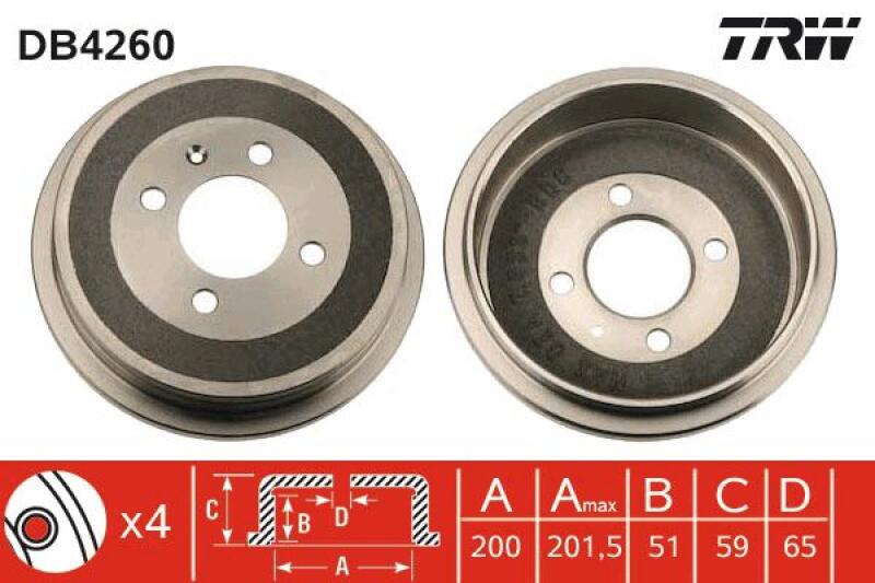 2x TRW Bremstrommel