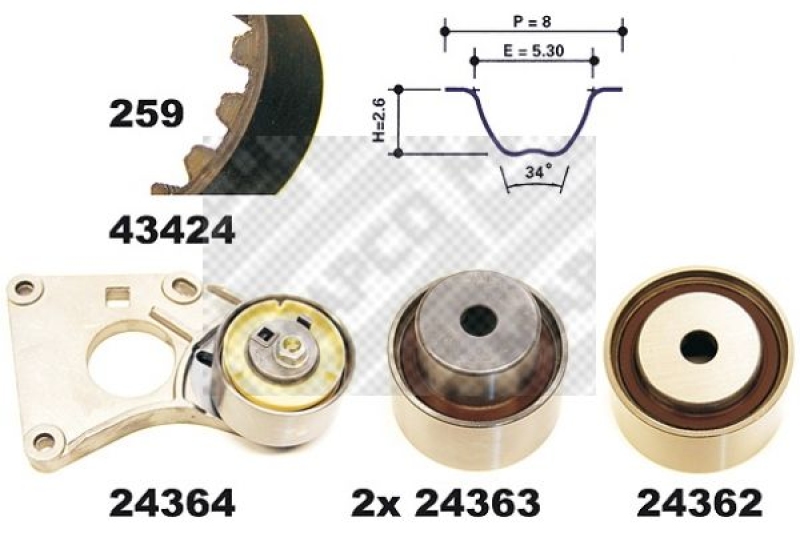 MAPCO Timing Belt Set