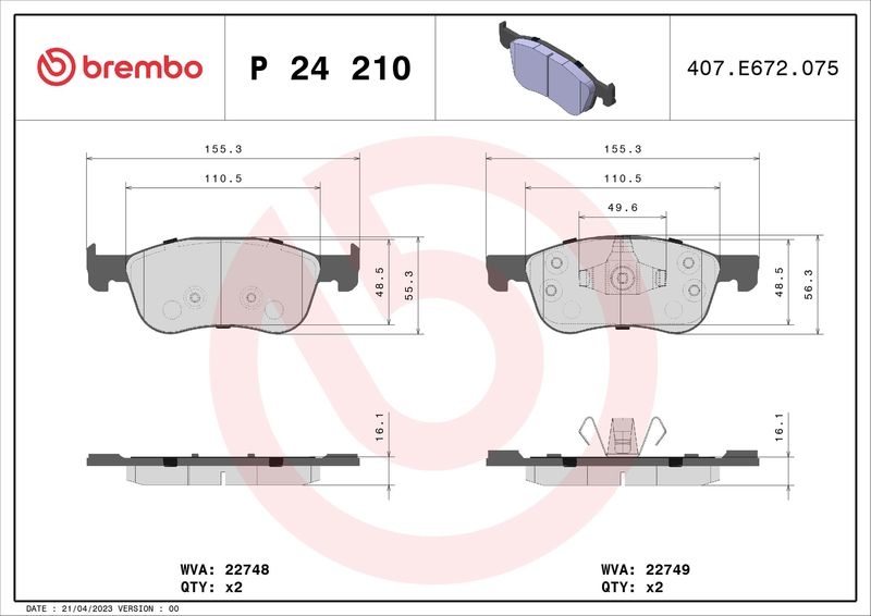 BREMBO Brake Pad Set, disc brake PRIME LINE