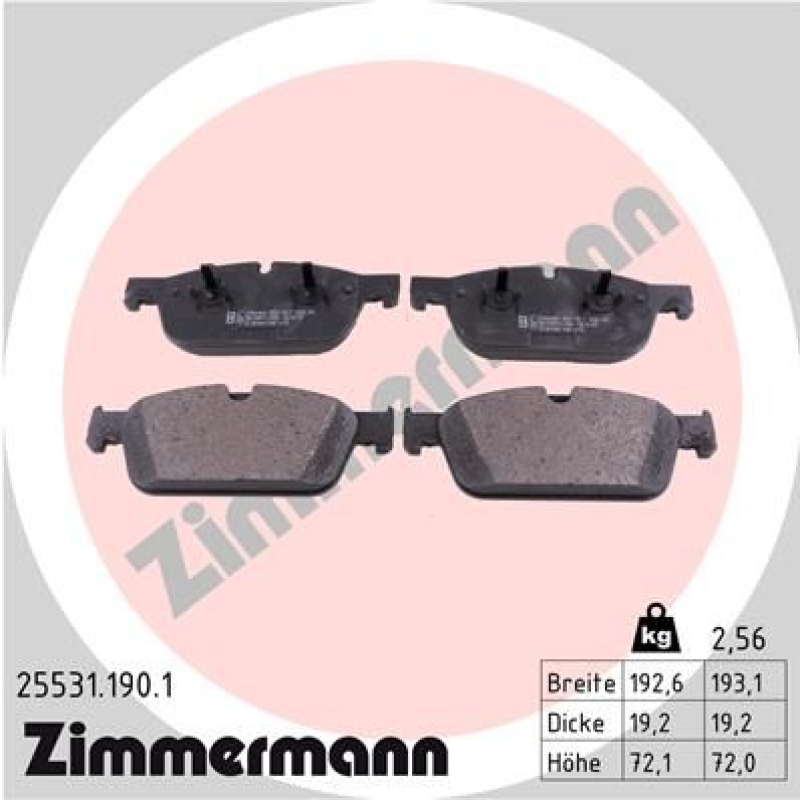 ZIMMERMANN Bremsbelagsatz, Scheibenbremse